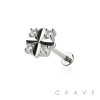 MULTI CZ SQUARE TOP THREADLESS (PUSH IN) 316L SURGICAL STEEL LABRET SET